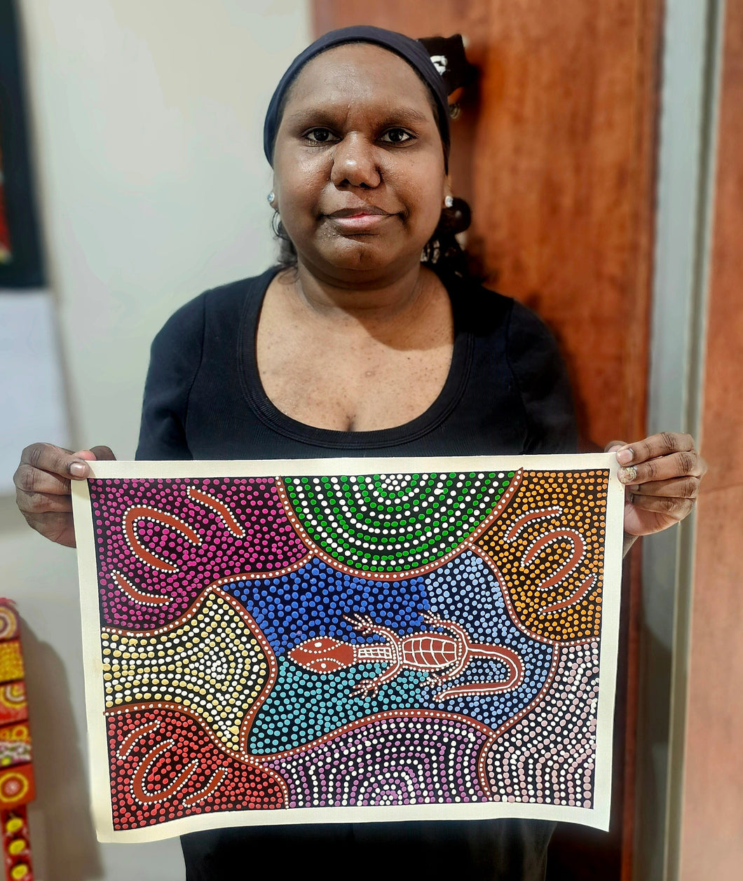 Women hunting goanna - Sharon Turner Nakamarra
